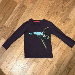 Kids Long Sleeve Airplane Shirt - Purple